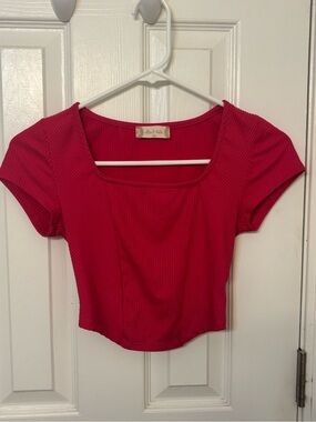 Altard state Ribbed Square-Neck Crop Top